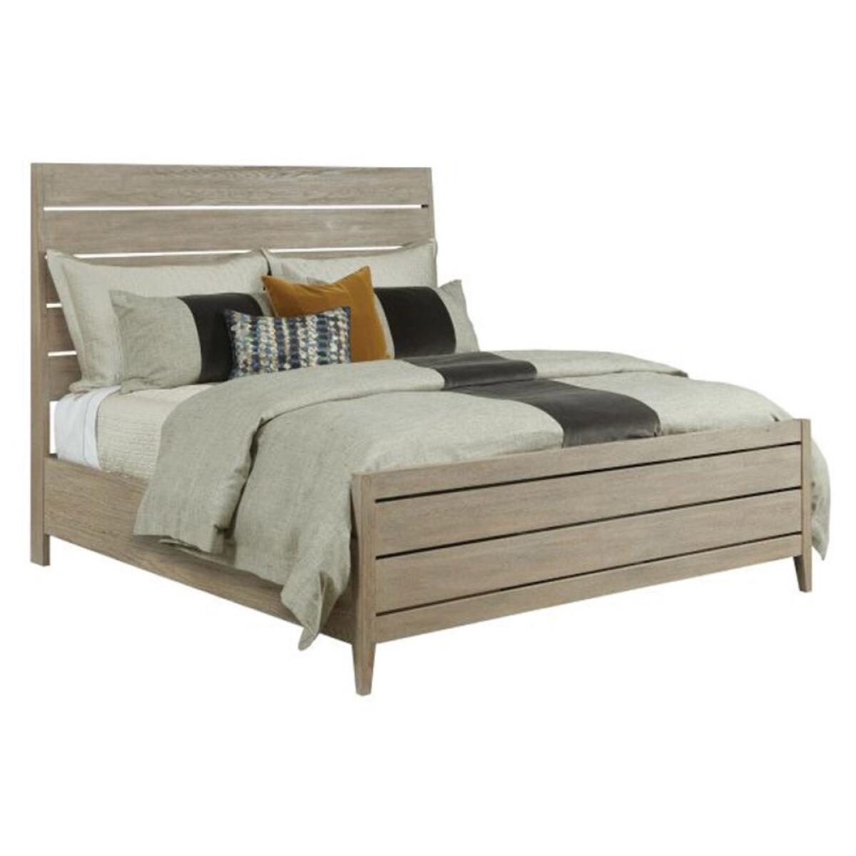 Symmetry Queen Incline Oak with High Footboard Bed Symmetry Queen Incline Oak with High Footboard Bed - Image 1