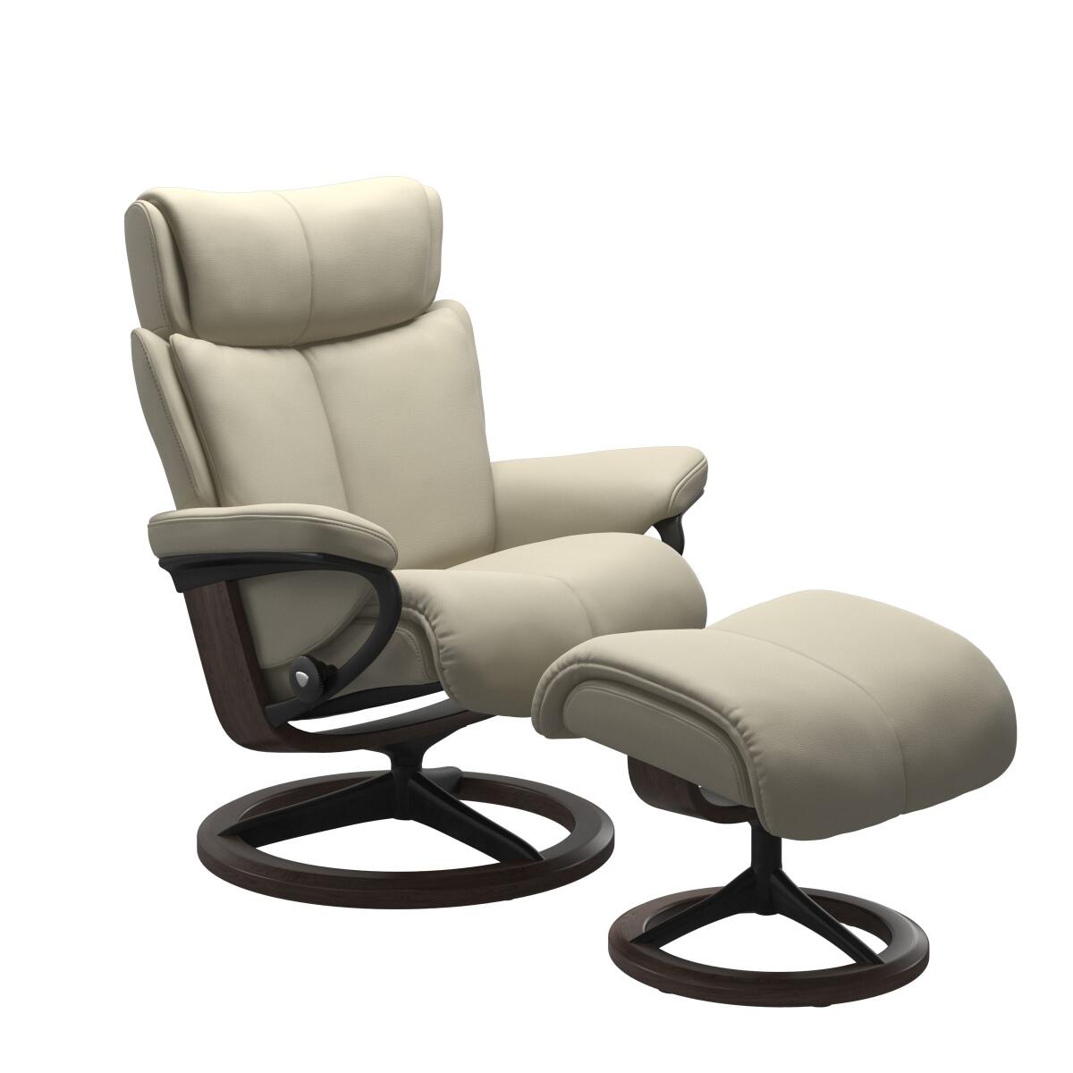 b82ee932f8254d49c3b32184cf672a82 Stressless® Magic (L) Signature Base Recliner with Ottoman - Image 1
