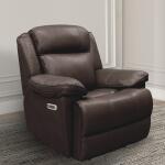 Eclipse-Florence Brown Leather Power Recliner - Image 2