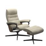 Stressless® Opal (L) Cross Base Recliner with Ottoman