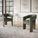 Gwen Open-Back Upholstered Chair- Green - Image 2