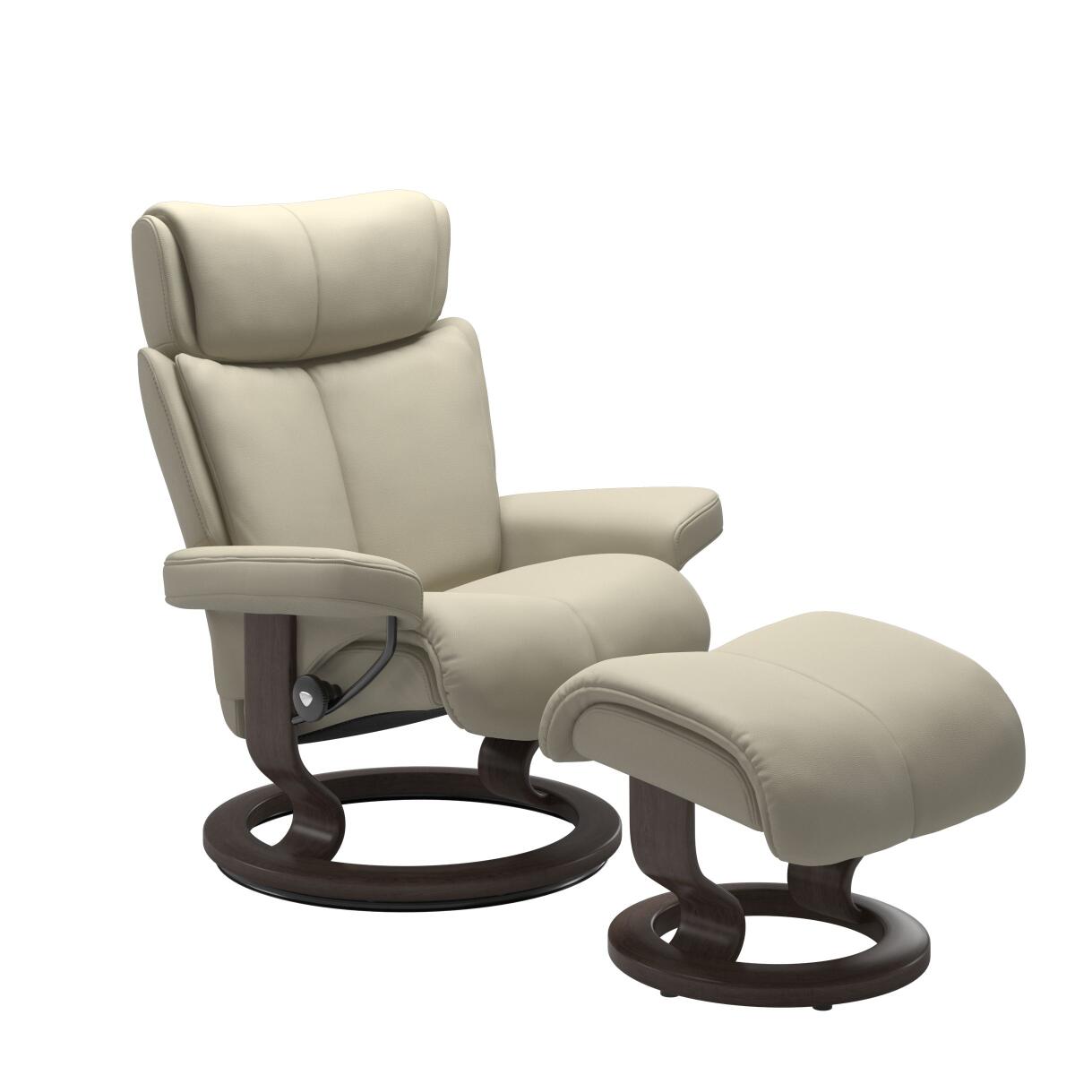 c22708c9218ea53ab9afbe5a1e3edd21 Stressless® Magic (L) Classic Base Recliner with Ottoman - Image 1