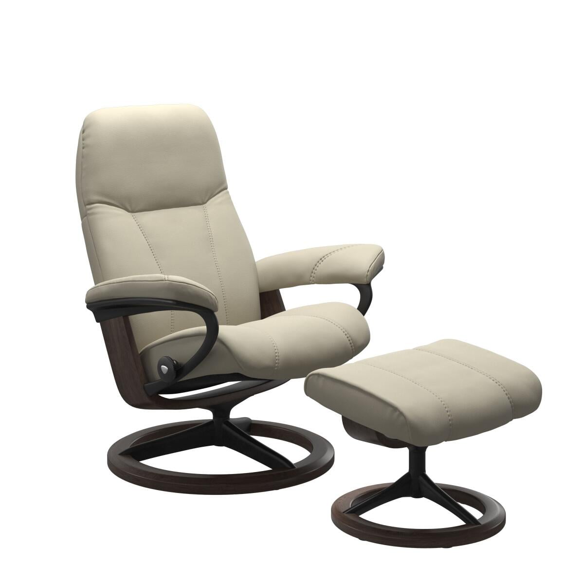 c89e252788c359e115875aaf652ce0e3 Stressless® Consul (M) Signature Base Recliner with Ottoman - Image 1