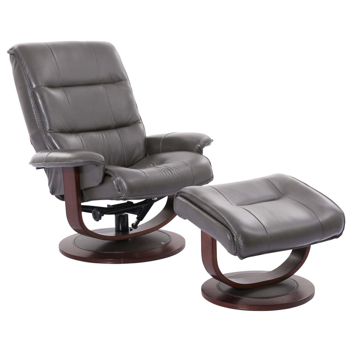 Knight – Ice Manual Reclining Swivel Chair And Ottoman Knight - Ice Manual Reclining Swivel Chair And Ottoman - Image 1