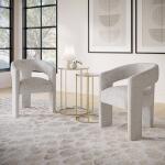 Gwen Open-Back Upholstered Chair- Grey - Image 2