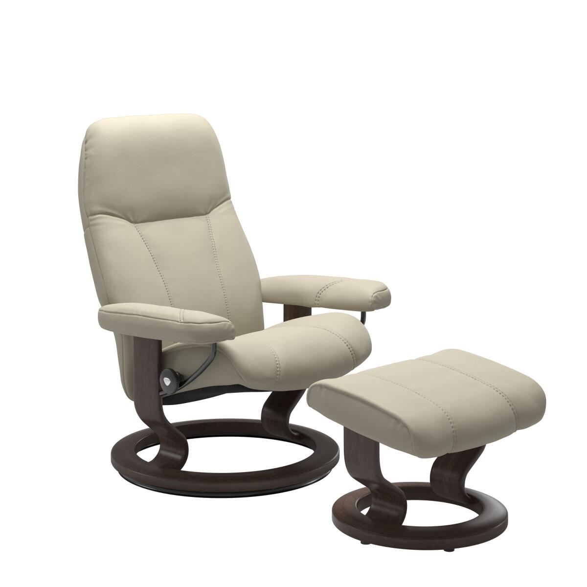 d678a4e15e0a79720d66a40c743f05ab Stressless® Consul (L) Classic Base Recliner with Ottoman - Image 1