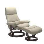 Stressless® View (S) Classic Base Recliner with Ottoman