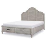 Modern Farmhouse Queen Arched Panel Bed With Storage Footboard