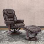 Robust Manual Reclining Swivel Chair And Ottoman