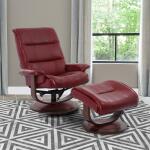 Knight - Rouge Manual Reclining Swivel Chair And Ottoman - Image 2