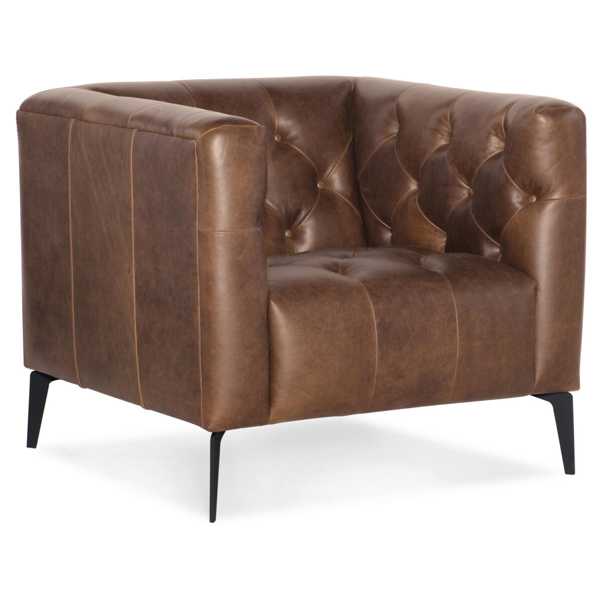 SS Nicolla Leather Stationary Chair Chairs Black