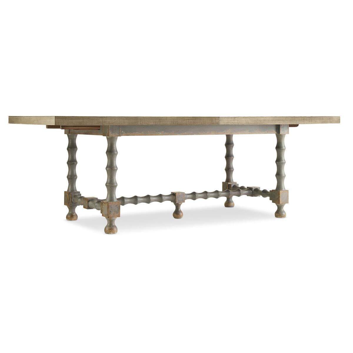 CiaoBella Ciao Bella 84in Trestle Table w/ 2-18in Leaves-Natural/Gray CiaoBella Ciao Bella 84in Trestle Table w/ 2-18in Leaves-Natural/Gray - Image 1