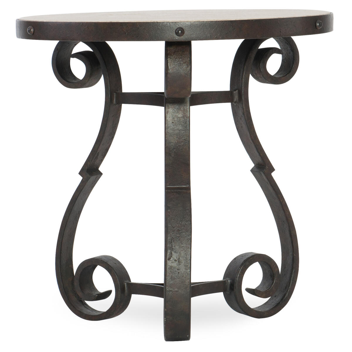 HilCountry Luckenbach Metal and Stone End Table HilCountry Luckenbach Metal and Stone End Table - Image 1
