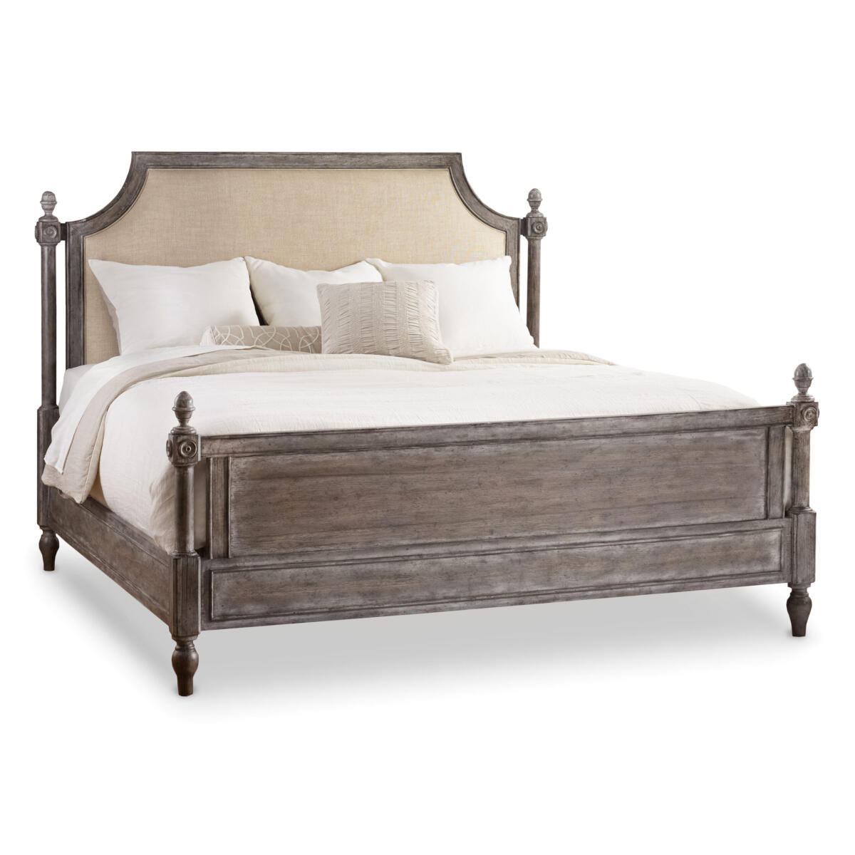 TruVintage King Fabric Upholstered Poster Bed TruVintage King Fabric Upholstered Poster Bed - Image 1