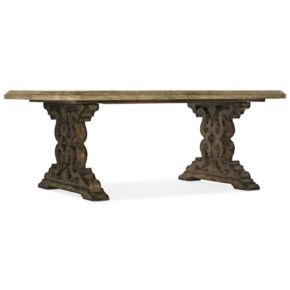 LaGrange La Grange Le Vieux 86in Double Pedestal Table w/2-18in Leaves LaGrange La Grange Le Vieux 86in Double Pedestal Table w/2-18in Leaves - Image 1