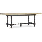 CiaoBella Ciao Bella 84in Trestle Table w/ 2-18in Leaves-Flaky White/Black