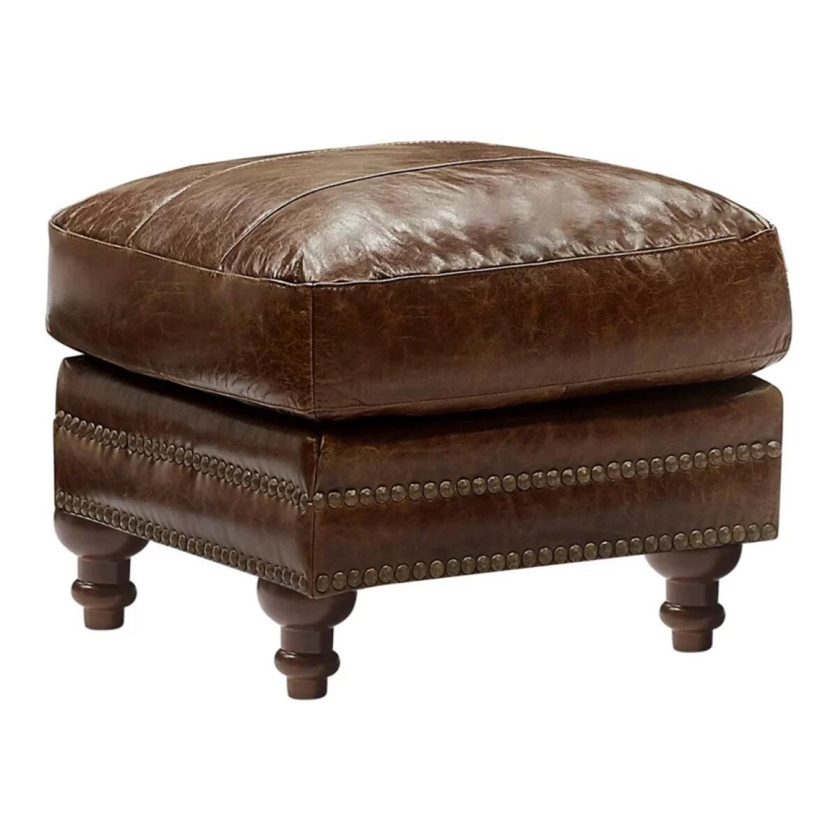 Georgetowne Butler Leather Ottoman Georgetowne Butler Leather Ottoman - Image 1
