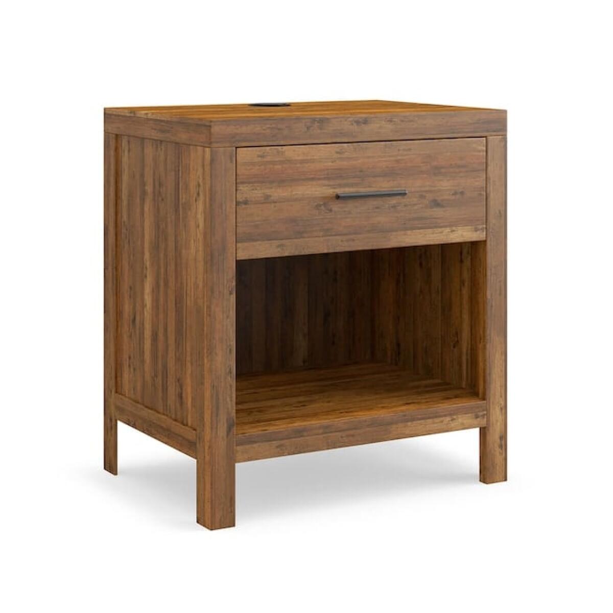 Benchmade Midtown Maple Bedside Table W/Charger Benchmade Midtown Maple Bedside Table W/Charger - Image 1