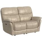 Club Level Cary Flax Power Loveseat