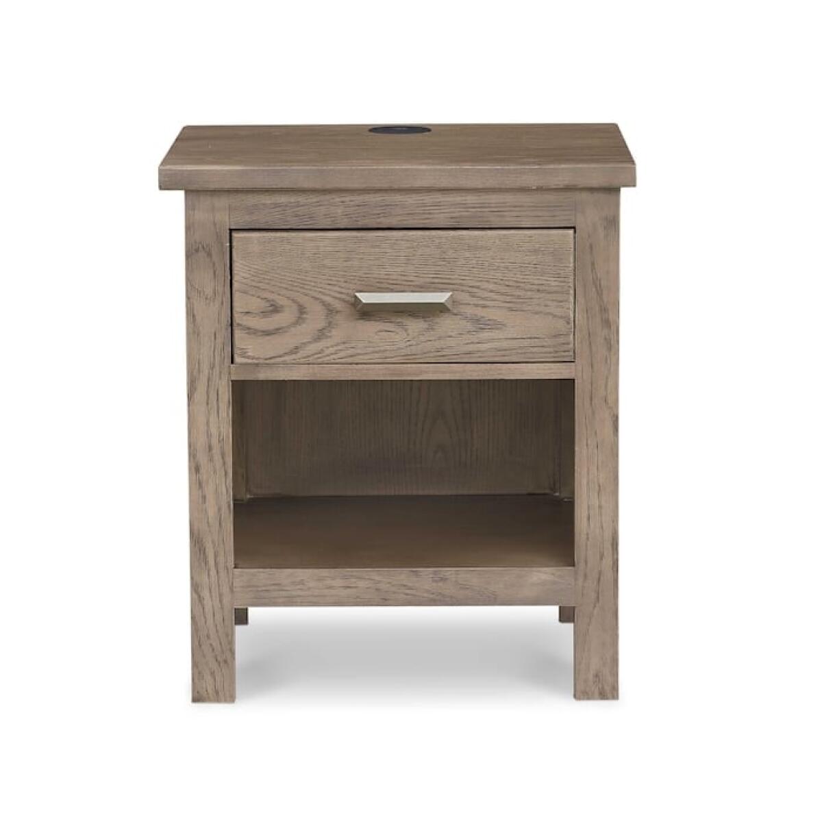 Benchmade Abingdon Oak Bedside Table w/Charger Benchmade Abingdon Oak Bedside Table w/Charger - Image 1