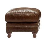 Georgetowne Butler Leather Ottoman - Image 2