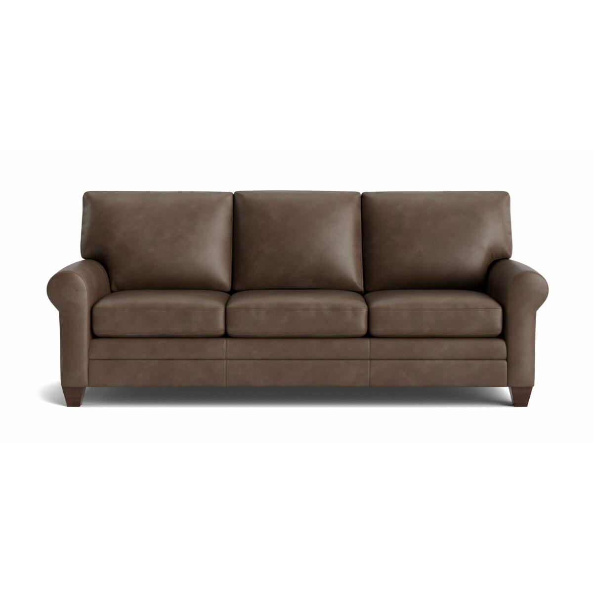 Carolina Sock Arm Leather Sofa Carolina Sock Arm Leather Sofa - Image 1