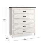 Bella Stone Top 5 Drawer Chest - Image 2