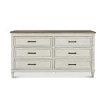 Bella 6 Drawer Wood Top Dresser