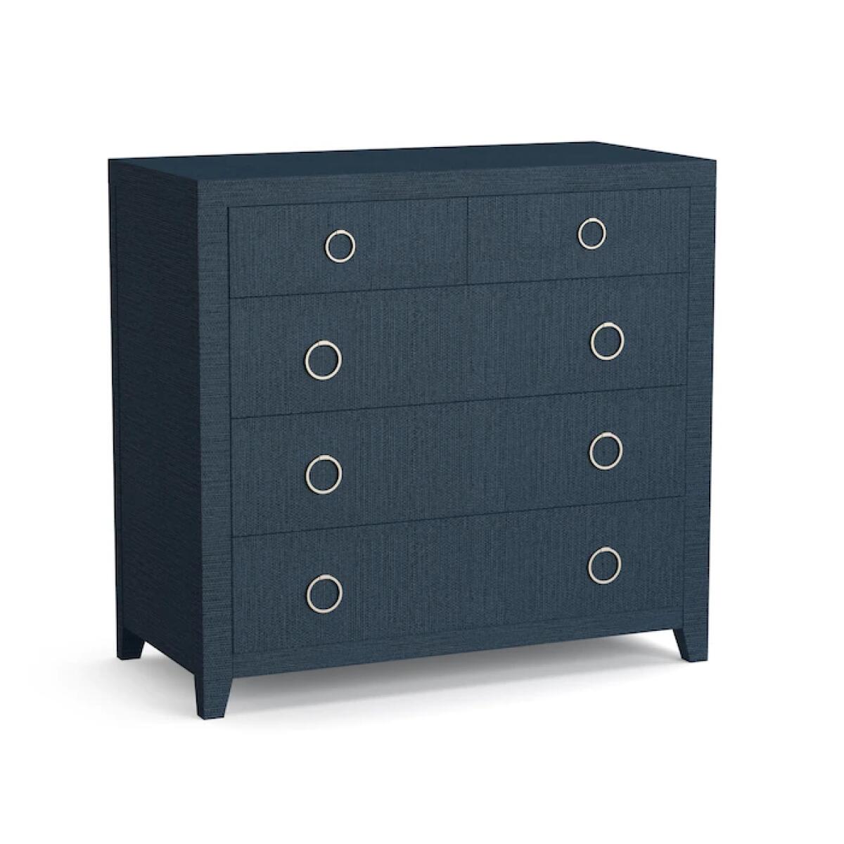Ventura Raffia Chest Pacific Blue Ventura Raffia Chest Pacific Blue - Image 1