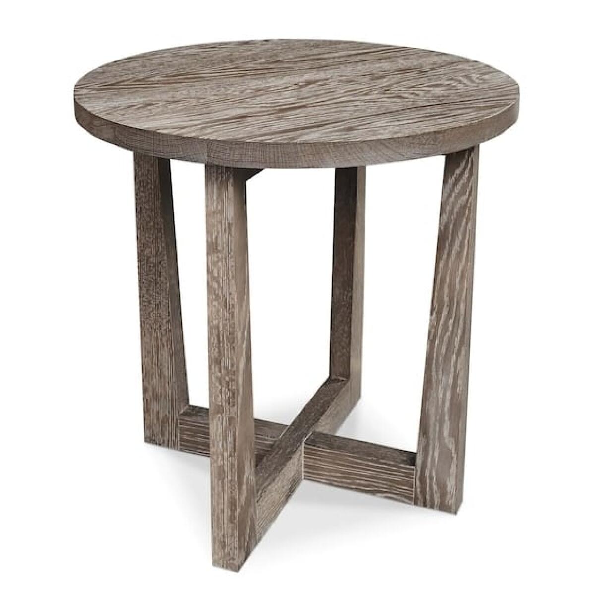 Benchmade Liam Oak Round End Table Benchmade Liam Oak Round End Table - Image 1