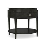 Woodridge Round End Table in Cavern Black