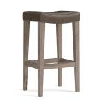 Vail Maple Leather Bar Saddle Stool