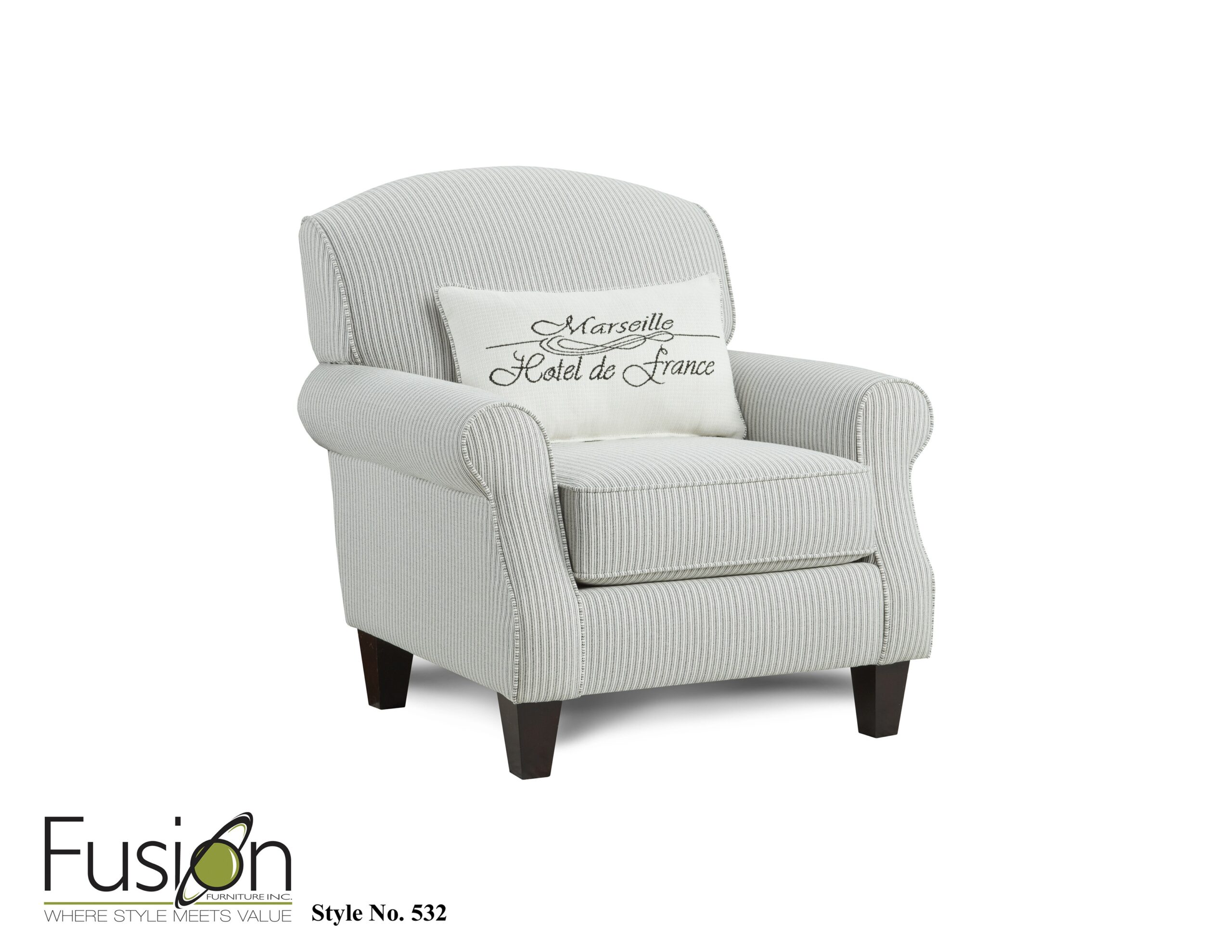 Ticking Stripe Ebony Accent Chair