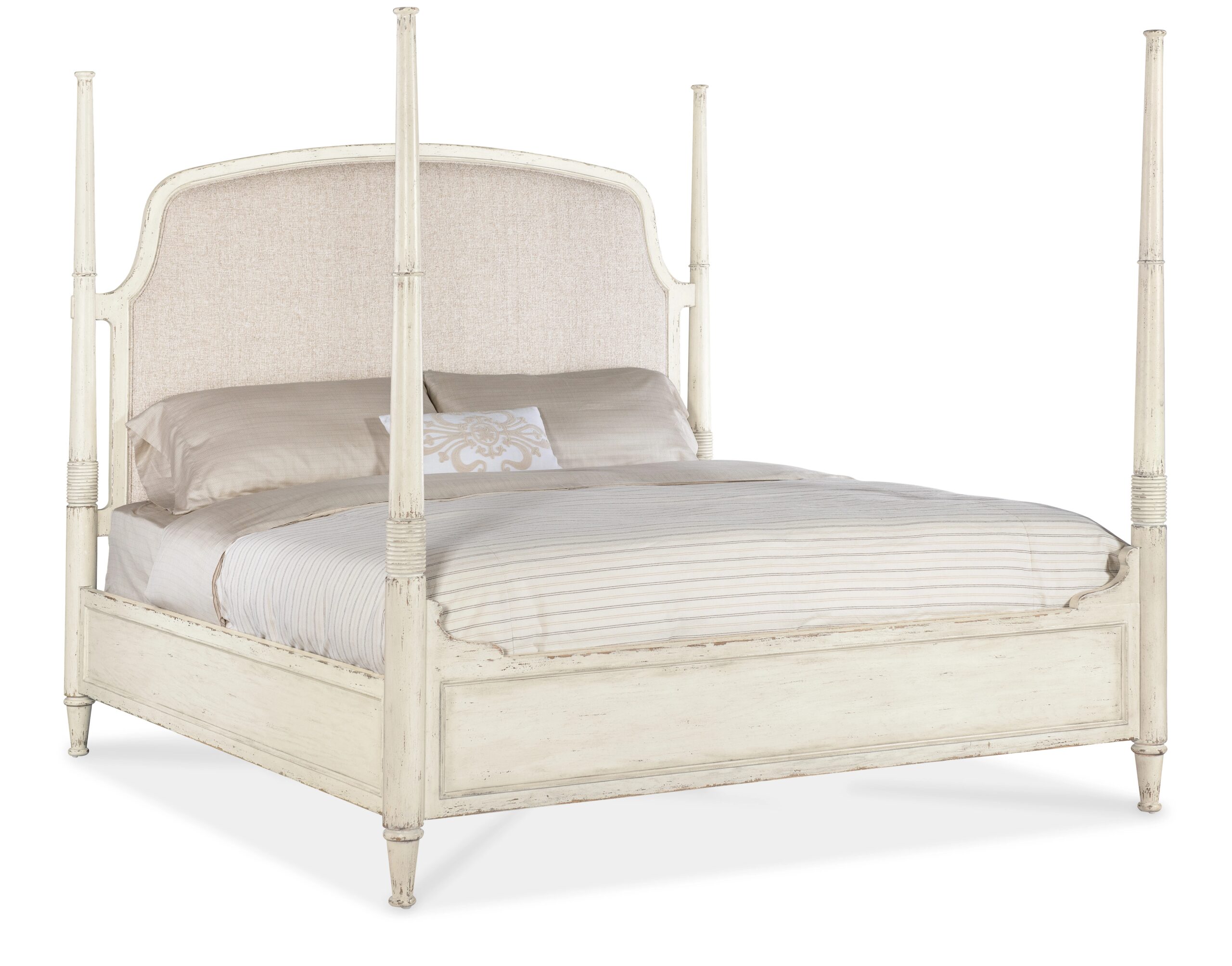 Americana California King Upholstered Poster Bed
